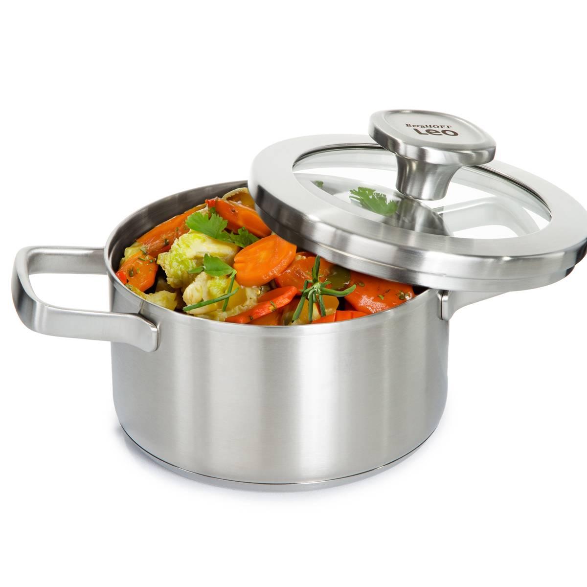 BergHOFF Graphite Stainless Steel 6.25in. Stockpot w/ Glass Lid