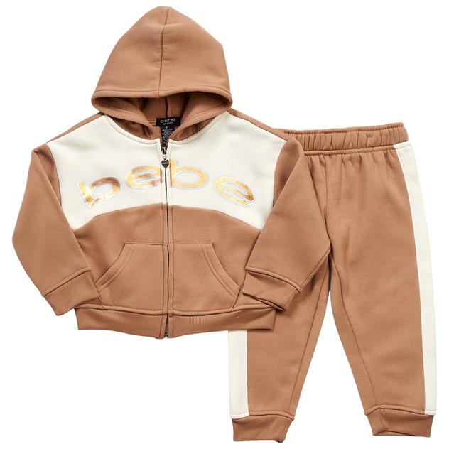 Toddler Girl Bebe Color Block Hooded Jacket & Joggers Set