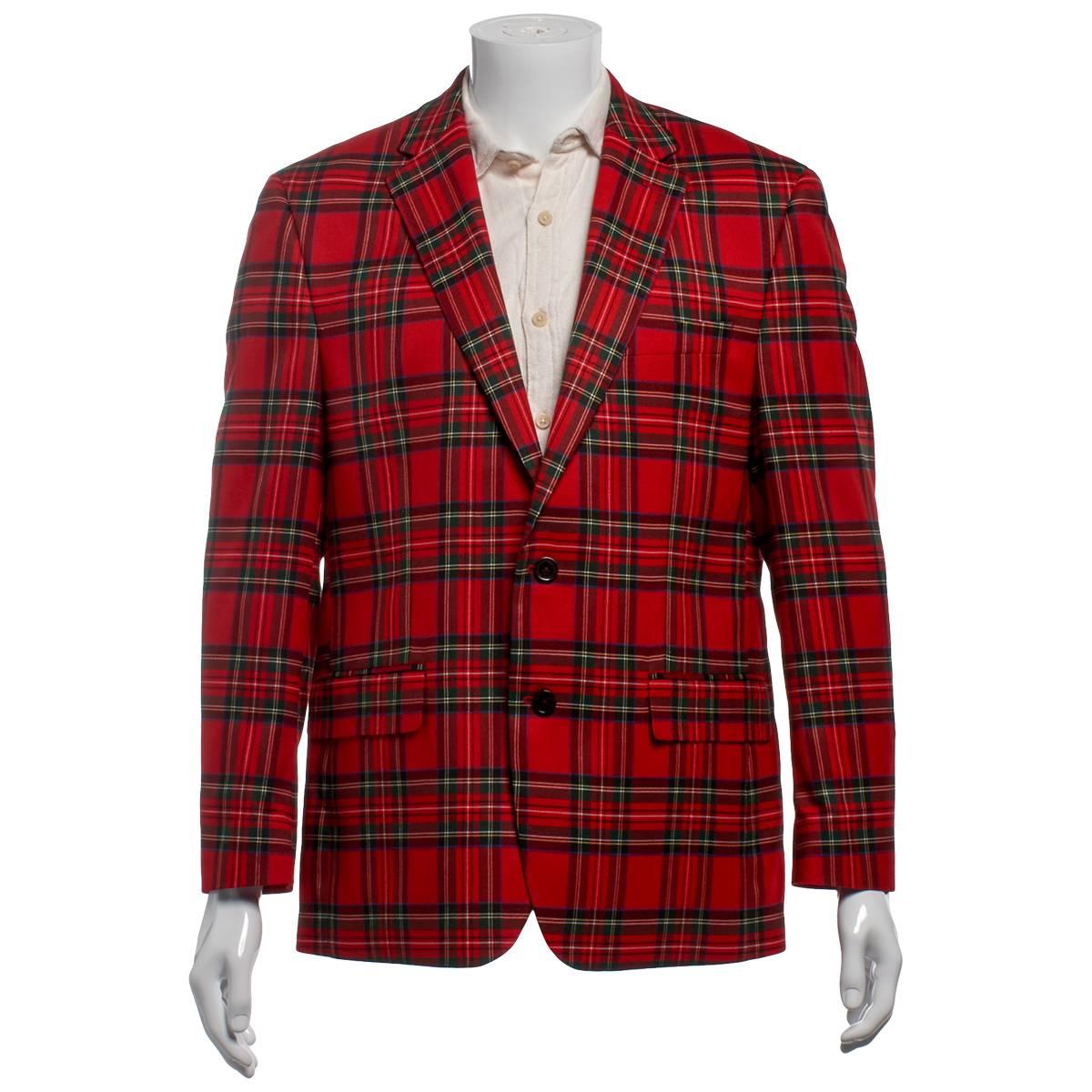 Mens Chaps Tartan Plaid Sport Coat - Red/Green