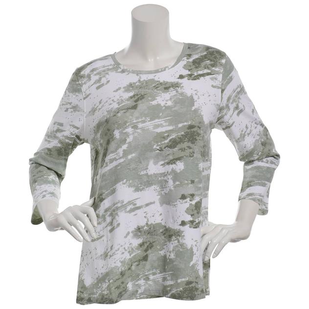 Petite Preswick & Moore® 3/4 Sleeve Splatter Abstract Tee