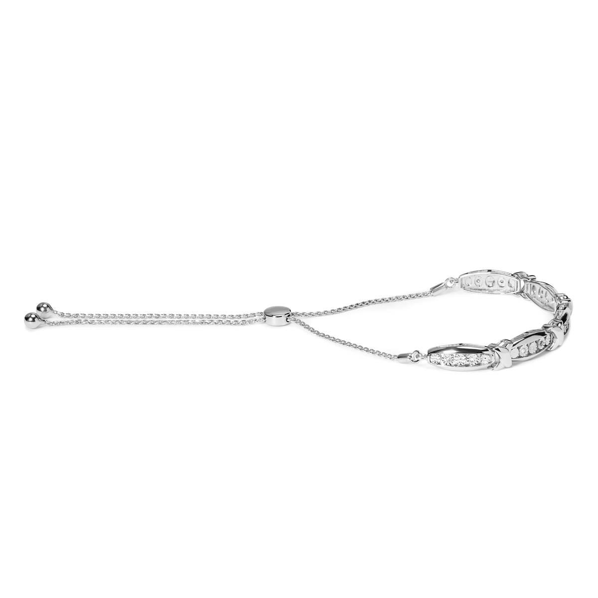 Haus of Brilliance Sterling Silver 1/10ctw. Diamond X Bracelet