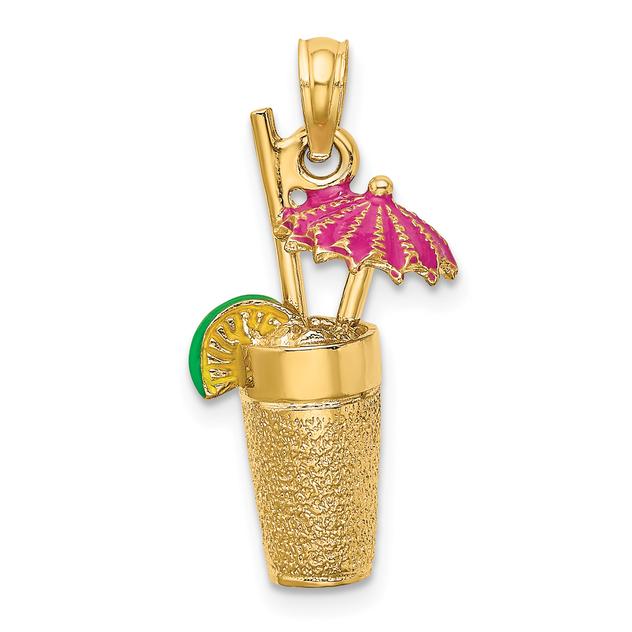 Unisex Gold Classics™ 14kt. Gold 3D Fuschia Cocktail Drink Charm