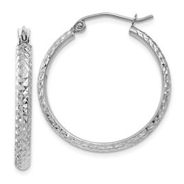 Gold Classics(tm) 14kt. White Gold 25mm Hoop Earrings