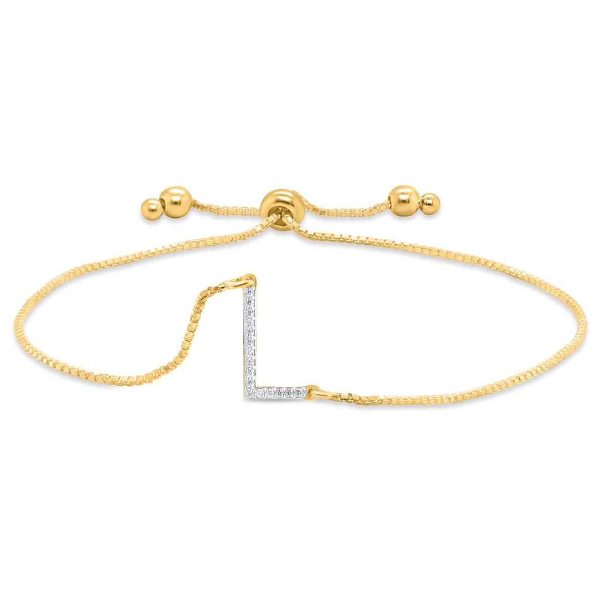 Nova Star(R) Gold Plated 1/10ctw. Lab Grown Diamond L Bolo Bracelet