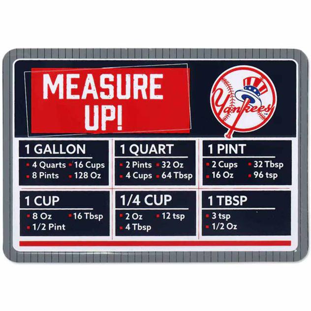 Open Road Yankees Embossed Metal Cooking Measurements Magnet