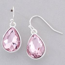 Design Collection Light Rose-Tone Drop Crystal Earrings