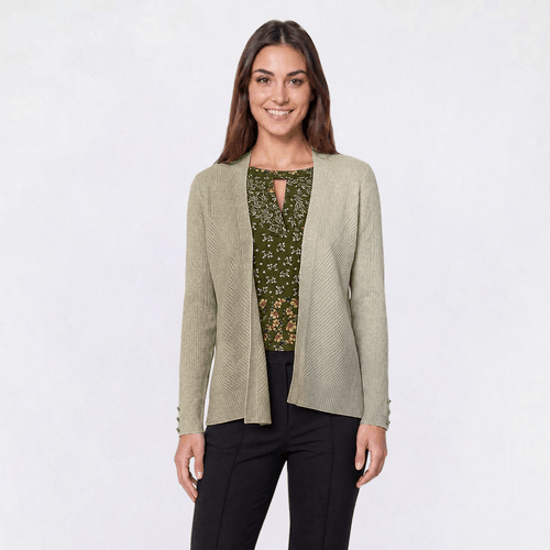 Womens Verve Ami Open Front Directional Rib Stitch Cardigan