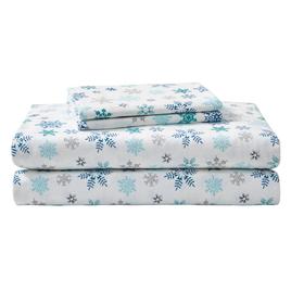 Eddie Bauer Tossed Snowflake Cotton Flannel Sheet Set