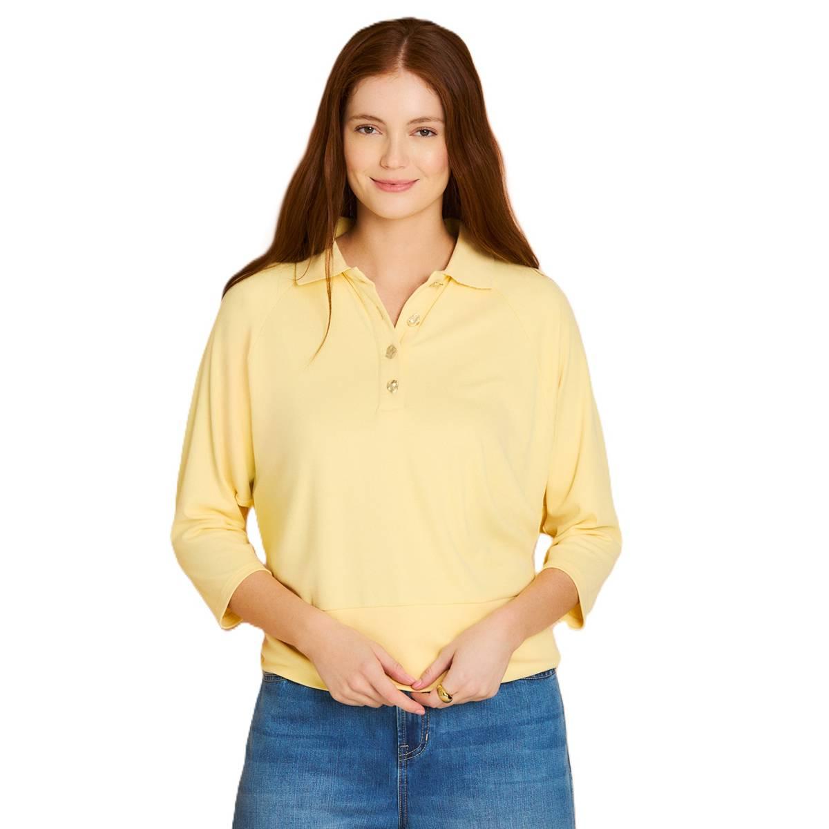Womens CITY BLUES 3/4 Sleeve Polo Sweater