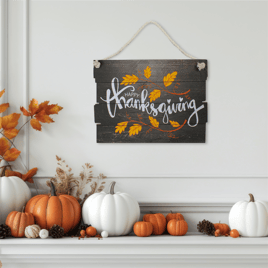Northlight 15in. Wooden ''Happy Thanksgiving'' Hanging Wall Sign