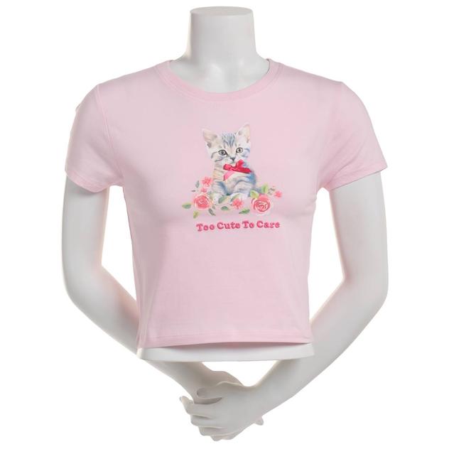 Juniors Attitude Not Included Too Cute To Care Cat Crop Top