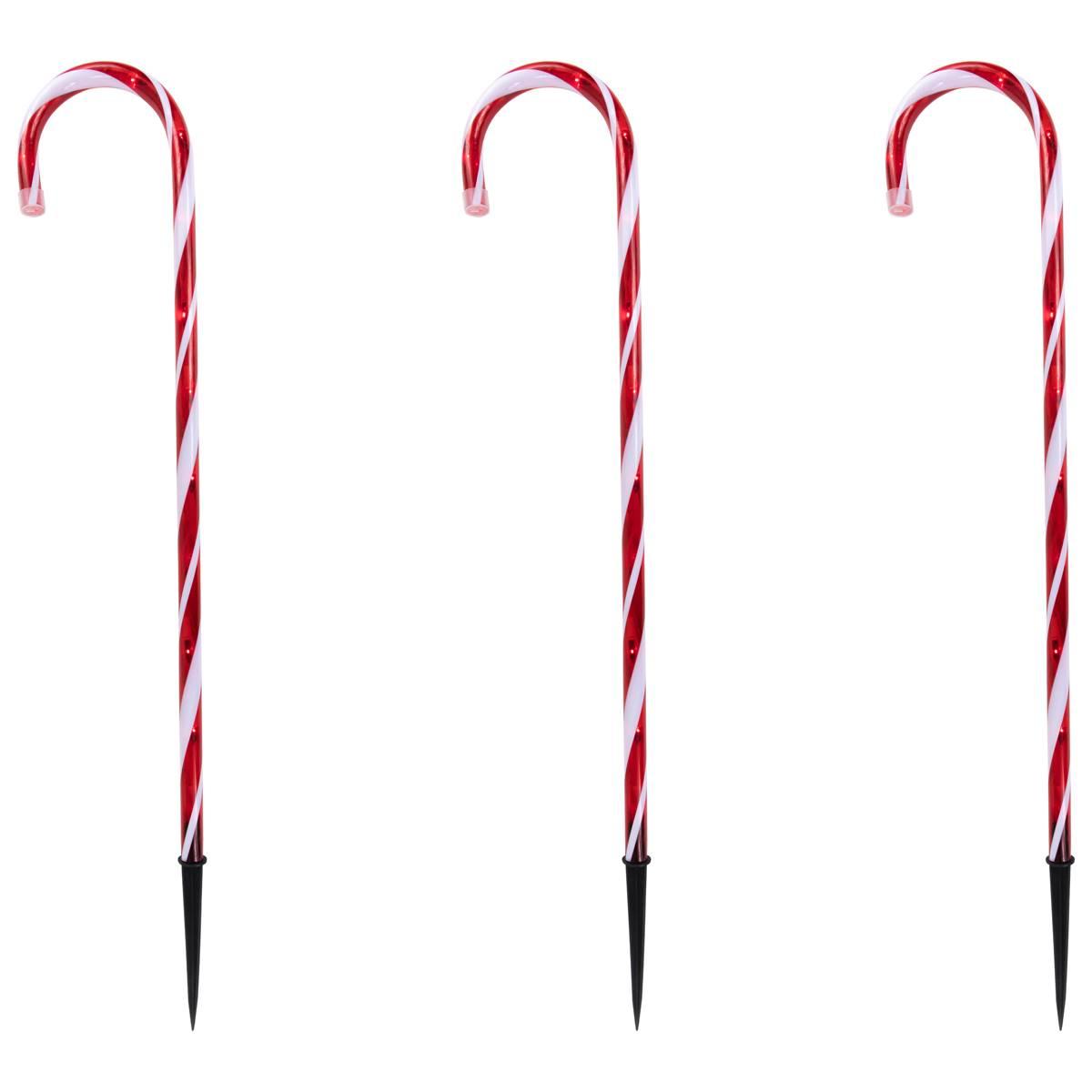 Northlight Seasonal 3pc. White/Red Candy Cane Pathway Markers