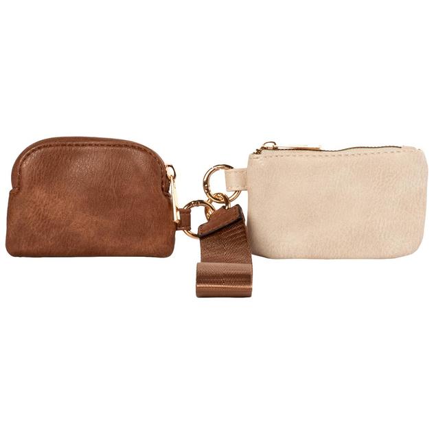 Womens DS Fashion 2 Piece Cardcase With Wristlet - Bone/Cognac