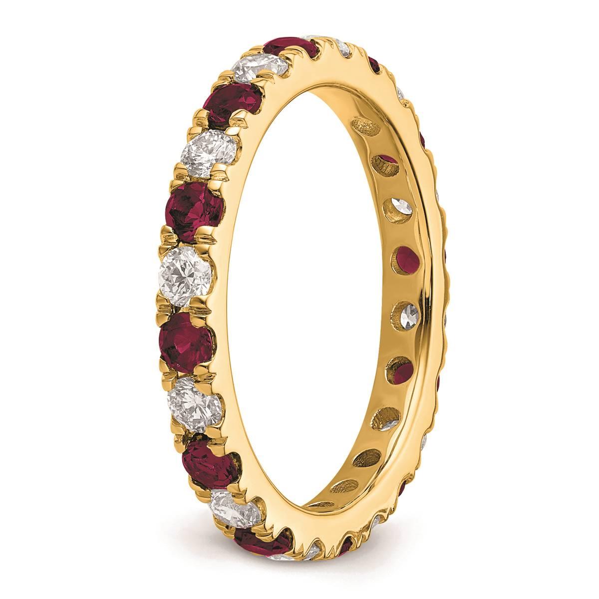 Pure Fire 14kt. Yellow Gold Lab Created Ruby Eternity Band