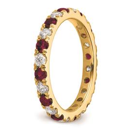 Pure Fire 14kt. Yellow Gold Lab Created Ruby Eternity Band