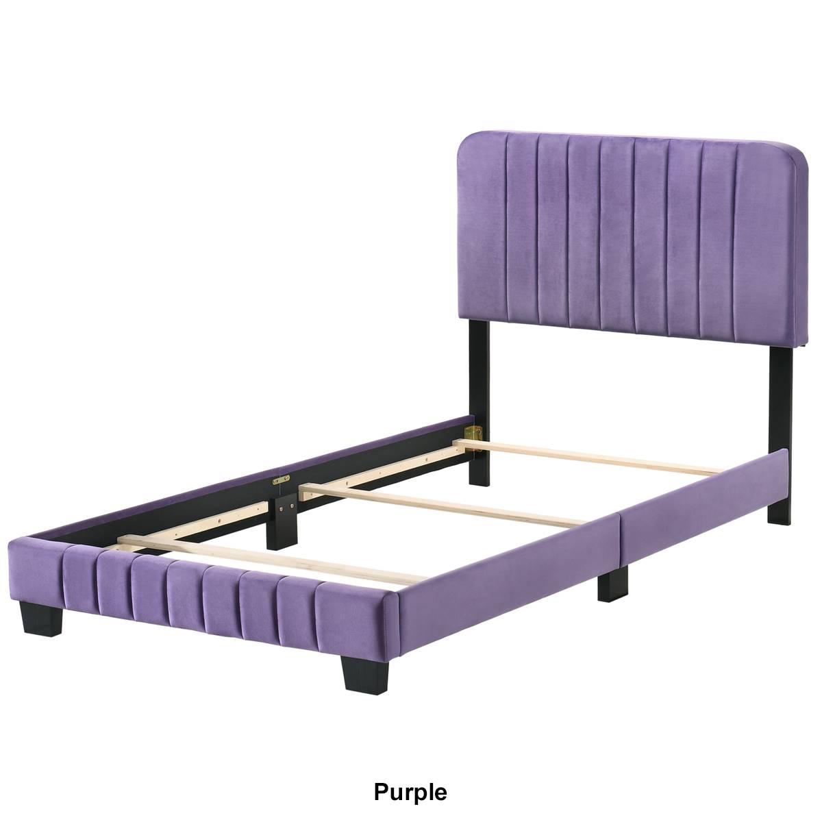 Passion Furniture Lodi Velvet Upholstered Tufted Bed Frame - Twin