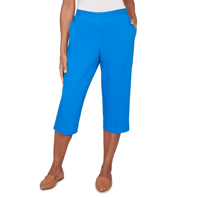 Petite Alfred Dunner Lady Liberty Solid Pull On Capris
