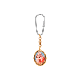 Symbols of Faith Gold Tone Oval Spiritual Decal Key Chain