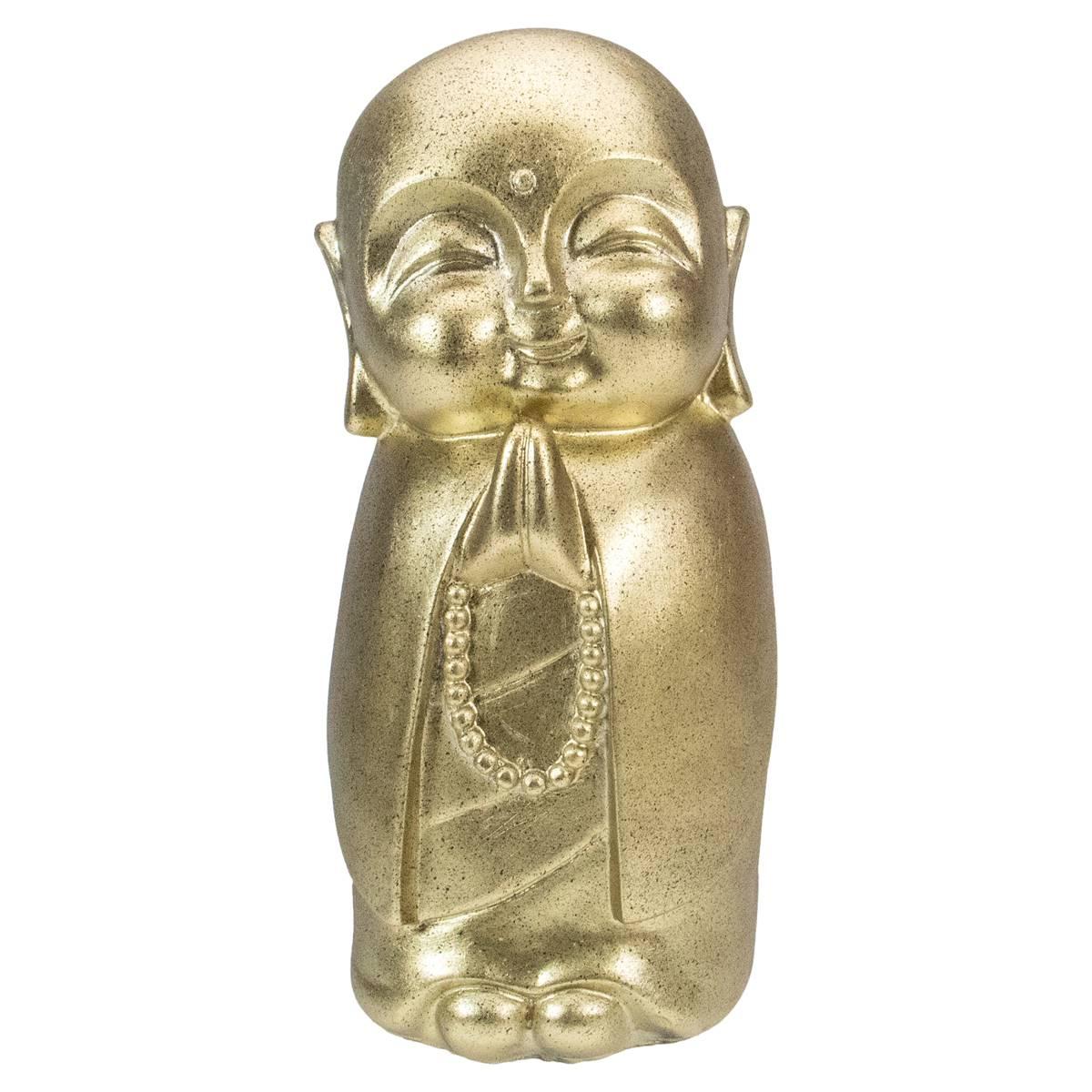 Northlight Seasonal 11.5in. Golden Buddhist Monk Garden Statue