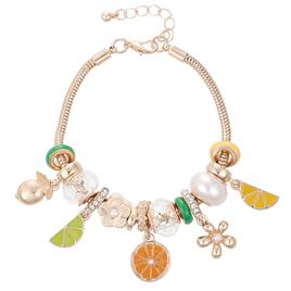 Beautiful Blessings Lemon/Lime/Orange/Charm Bracelet with Flowers