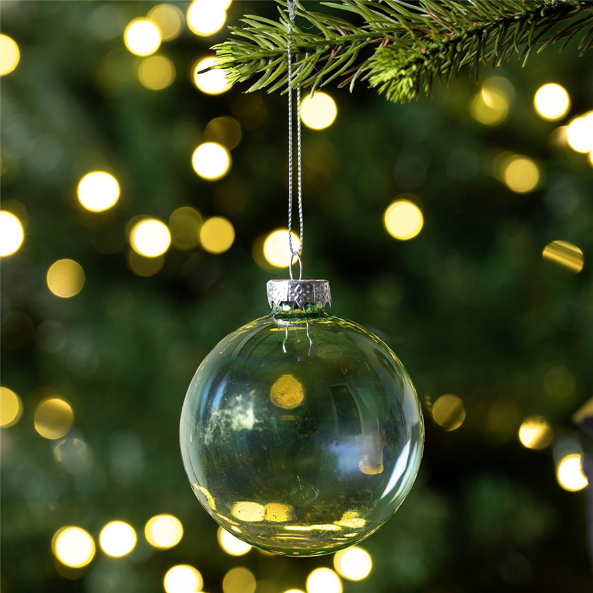 Northlight 4ct. Iridescent Green Glass Christmas Ball Ornaments