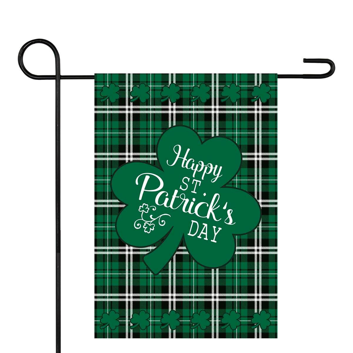 Northlight Seasonal Happy St. Patrick's Day Plaid Garden Flag