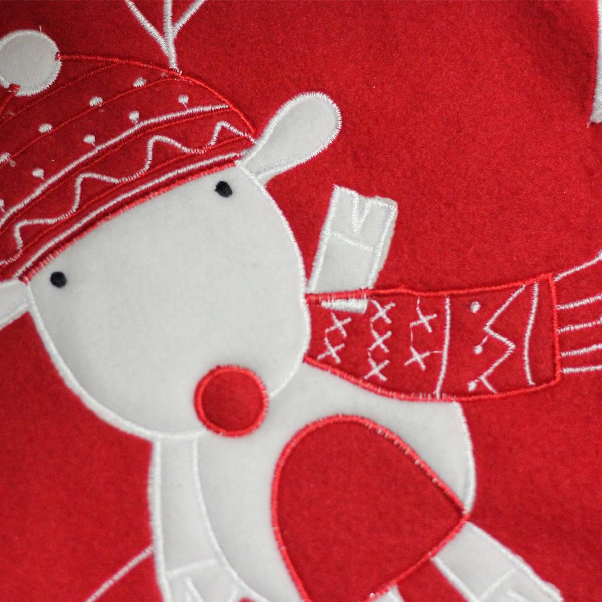 Northlight 48in. Winter Reindeer Embroidered Christmas Tree Skirt
