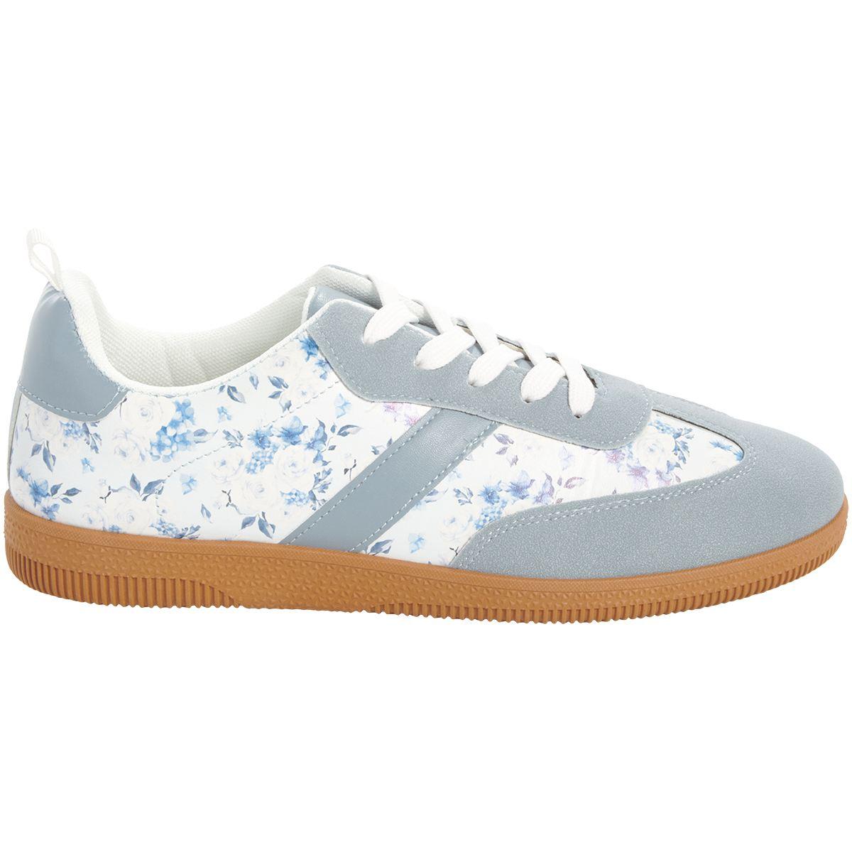 Womens Love 83 Blue Floral Fashion Sneakers