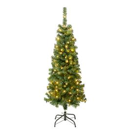 National Tree Linden Spruce Wrapped Tree w/ 150 Warm LED Lights