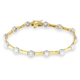 Haus of Brilliance 10kt. Gold Plated 1ctw. Diamond Link Bracelet