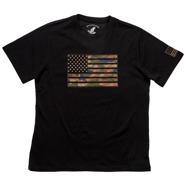Mens Buckhorn River Americana Short Sleeve Tee - Black