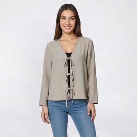 Womens Adrianna Papell 3/4 Sleeve Triple Tie Airflow Blouse