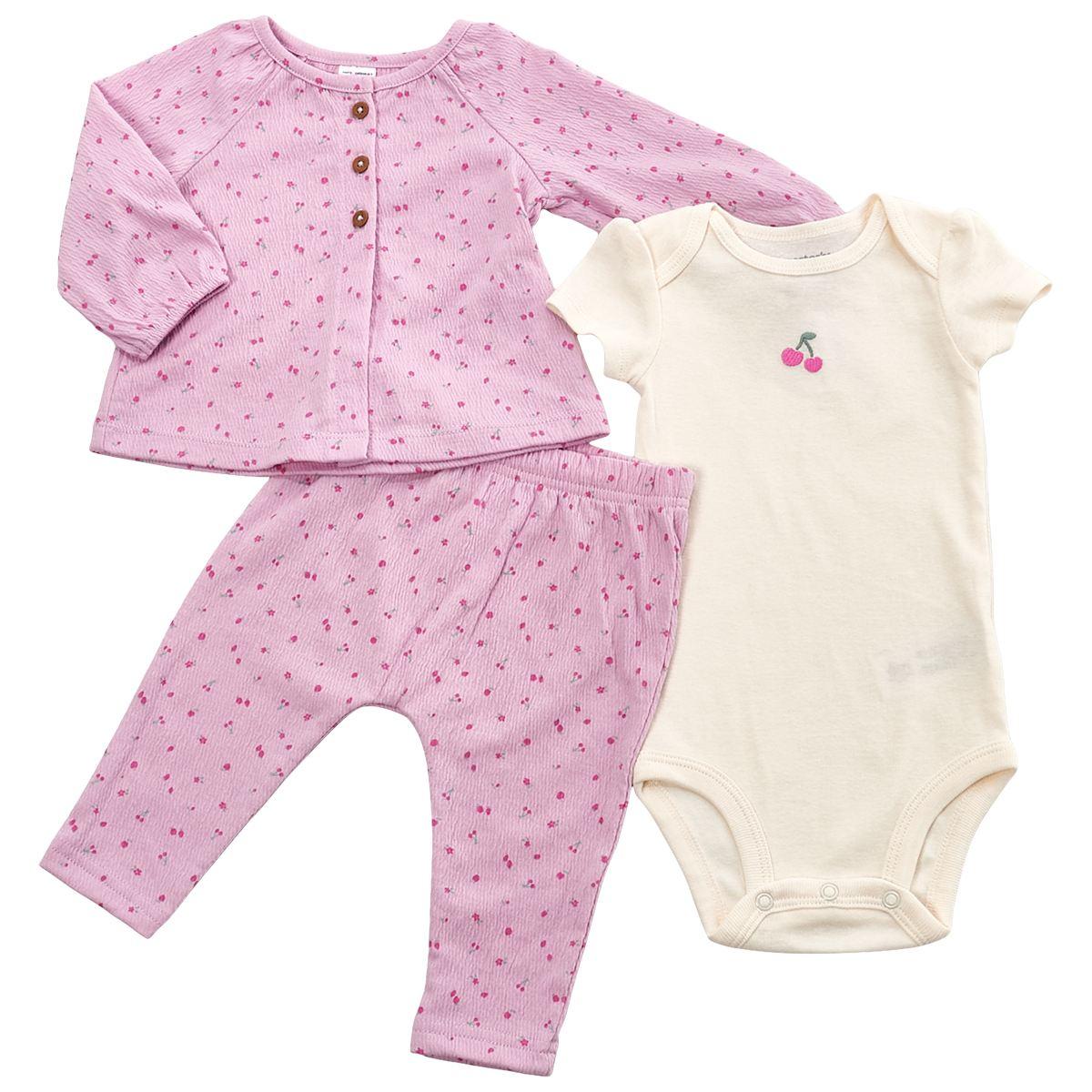 Baby Girl (NB-12M) Carter''s(R) 3Pc Onesie W/ Top And Bottom