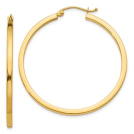 Gold Classics(tm) 14kt. Gold 2mm Square Tube Hoop Earrings