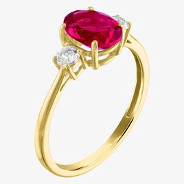 Gemstone Classics™ Lab Grown Ruby & Lab Grown White Sapphire Ring