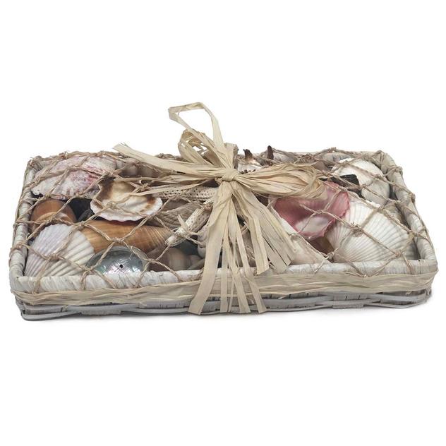 White Long Shell Basket