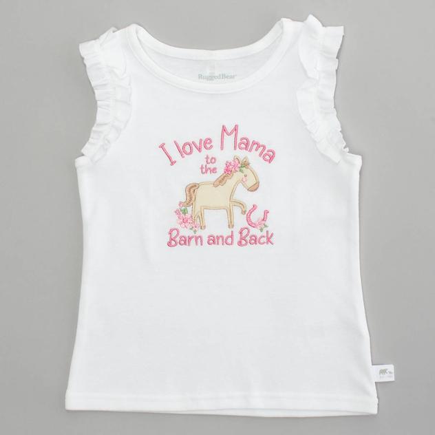 Toddler Girl Rugged Bear® I Love Mama Barn & Back Tank Top