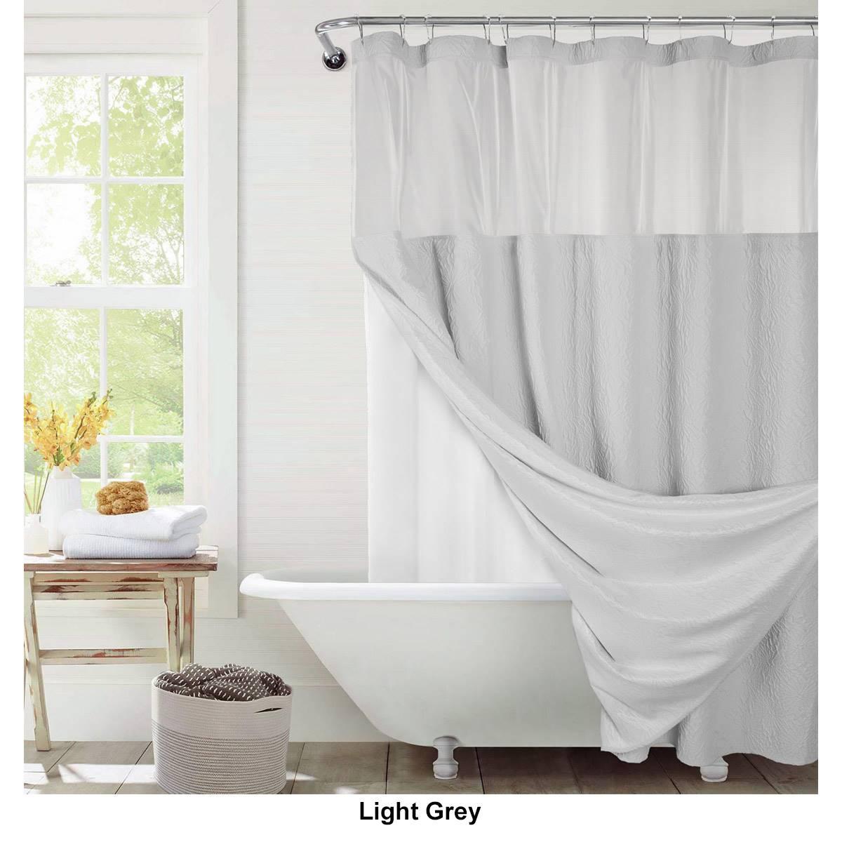 Awesome Home Starburst Crinkle Snap-In Liner Shower Curtain