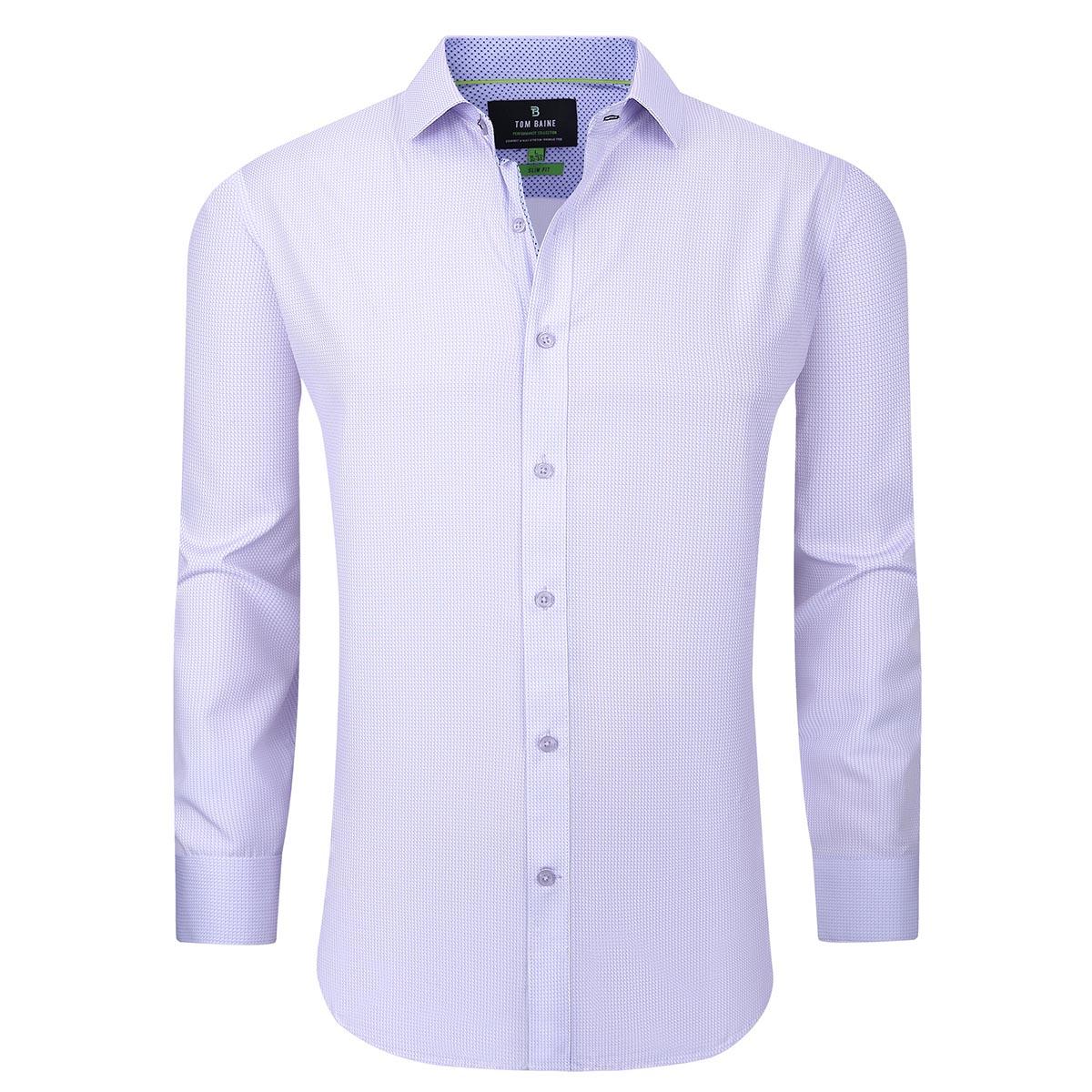 Mens Tom Baine Performance Slim Fit Dress Shirt - White/Lilac