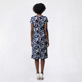 Womens Sami & Jo Short Sleeve Puff Floral Sarong Sheath Dress