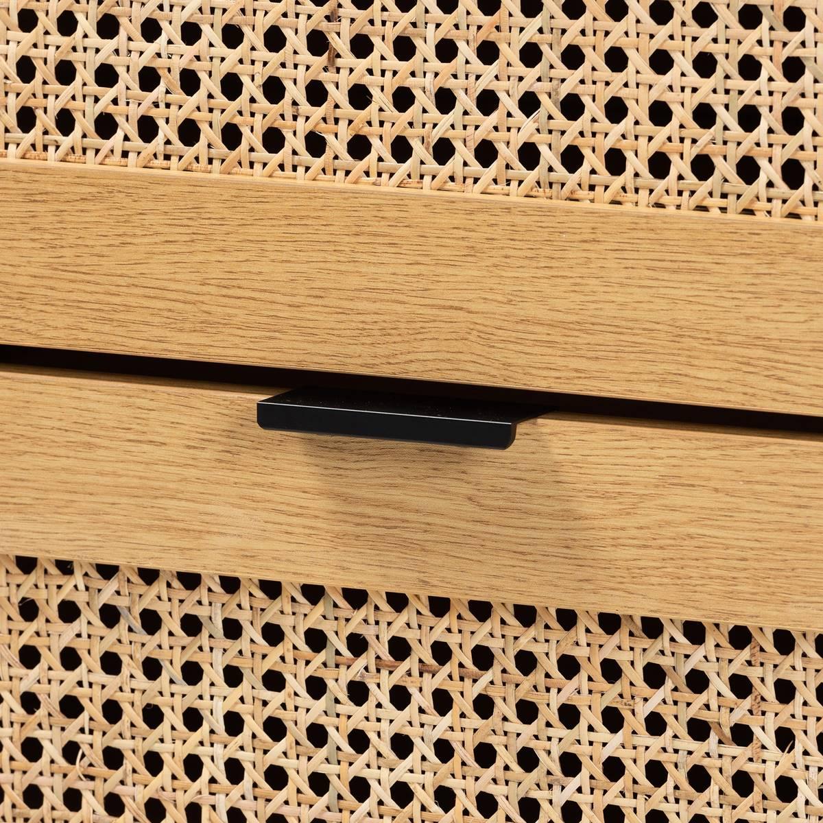 Baxton Studio Sawyer Oak Brown Wood 6-Drawer Storage Cabinet