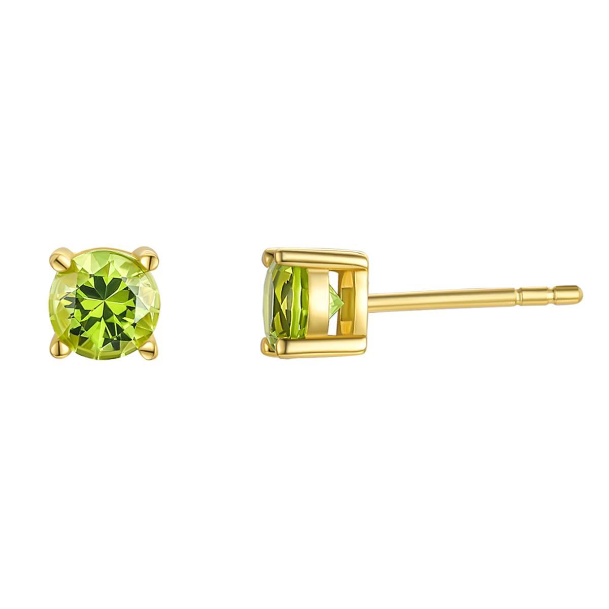 August Birthstone Simulated Peridot 6mm Stud Earrings
