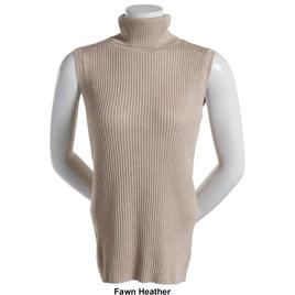Plus Size Retrology Sleeveless Turtleneck Sweater