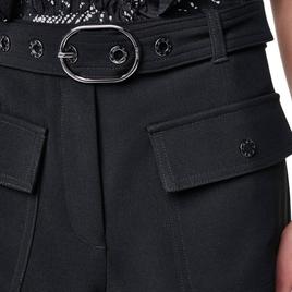 Womens DKNY Belted Patch Pocket Crepe Shorts