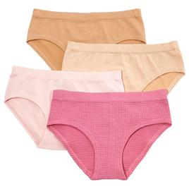 Girls (7-14) Lala® Gigi 4pk. Seamless Waffle Hipsters - Solid