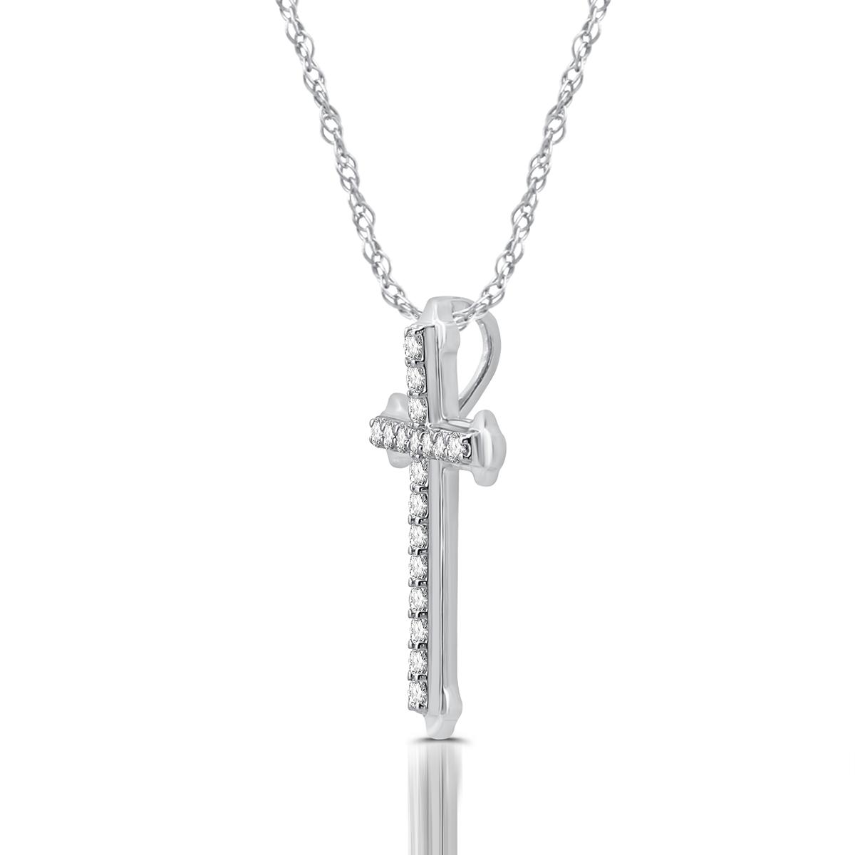 Nova Star® Sterling 1/4ctw. Lab Diamond Cross Pendant