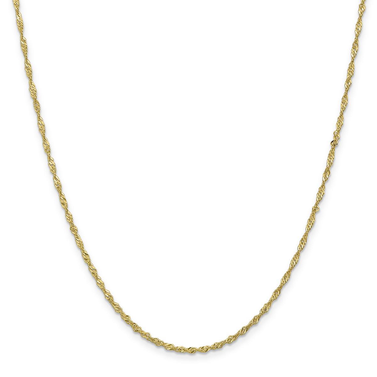 Adult Unisex Gold Classics(tm) 10kt.  20in. Singapore Chain Necklace