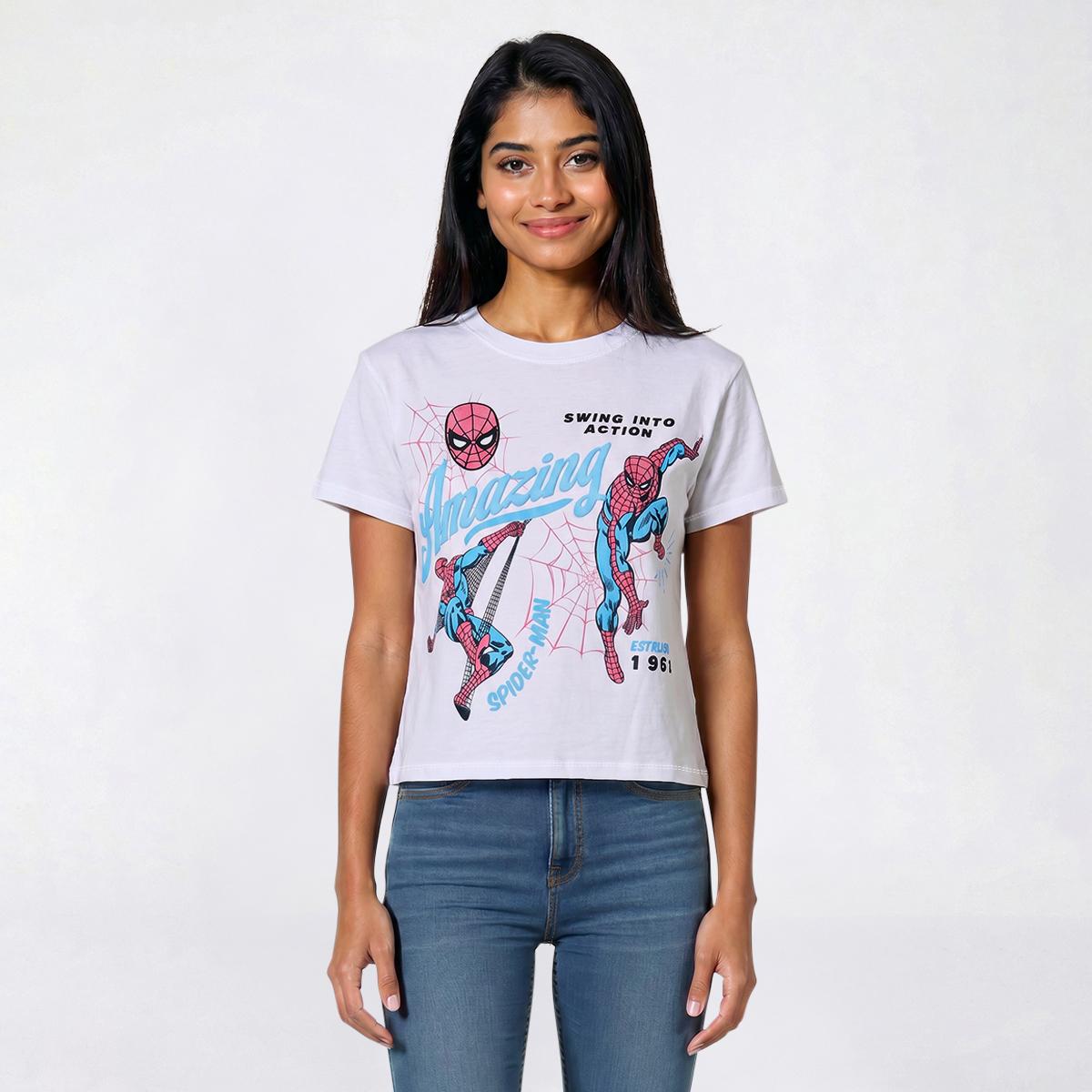 Juniors Freeze Spiderman Skimmer Puff Screen Tee