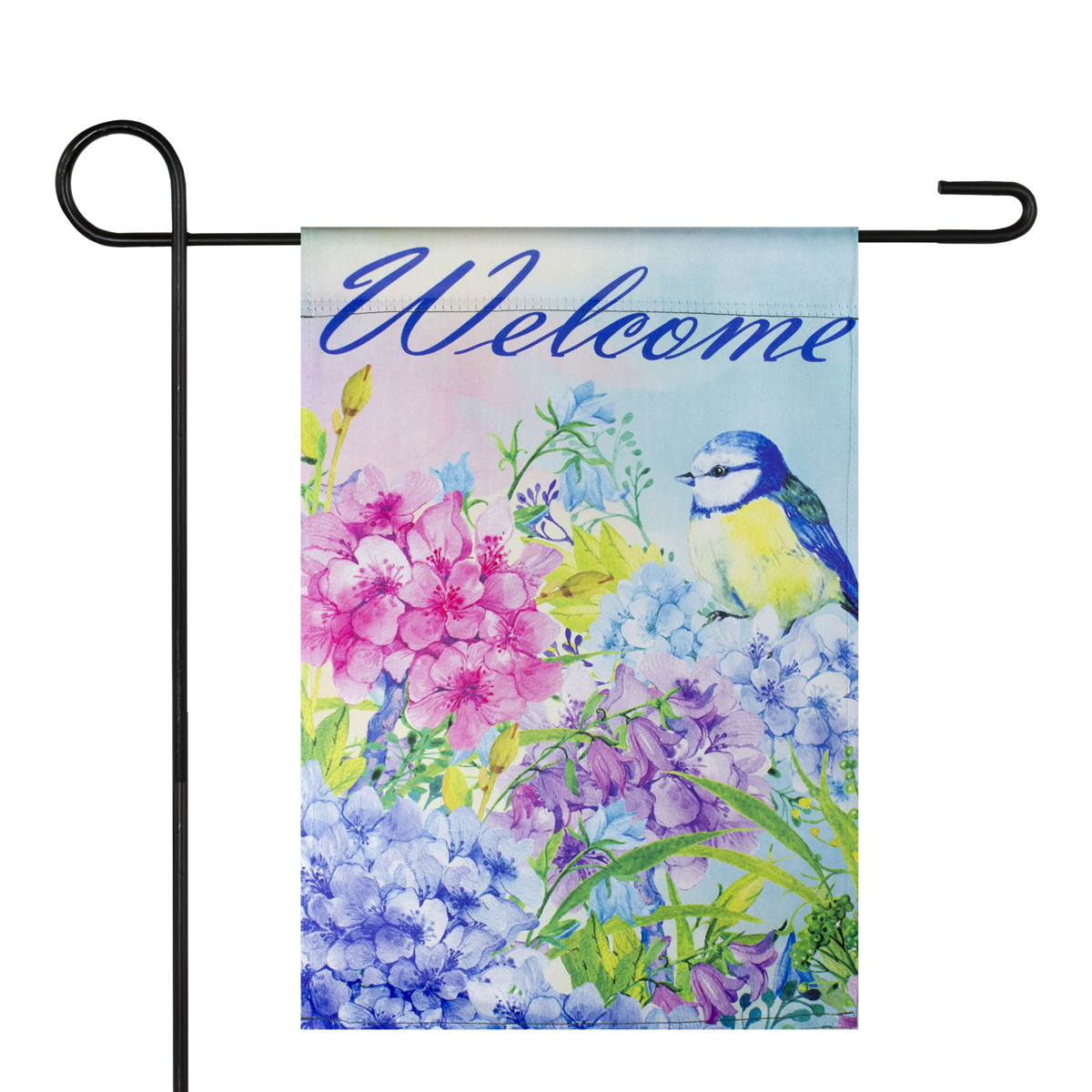 Northlight Blue & Purple Welcome Bird Outdoor Garden Flag