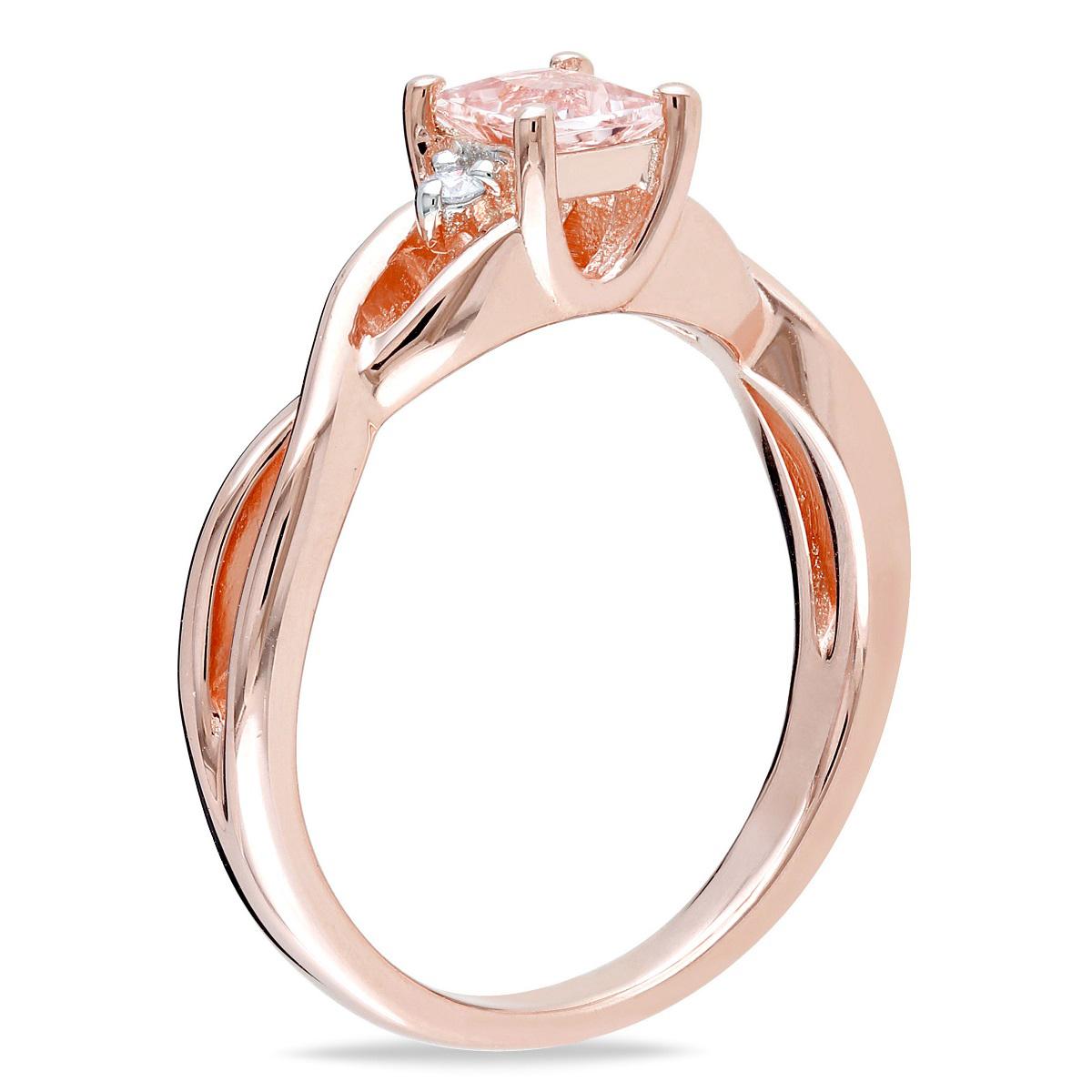 Gemstone Classics™ Silver Diamond & Morganite Ring